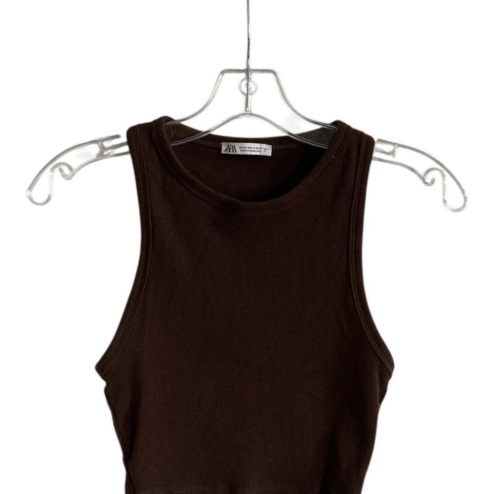Zara brown cropped tank top